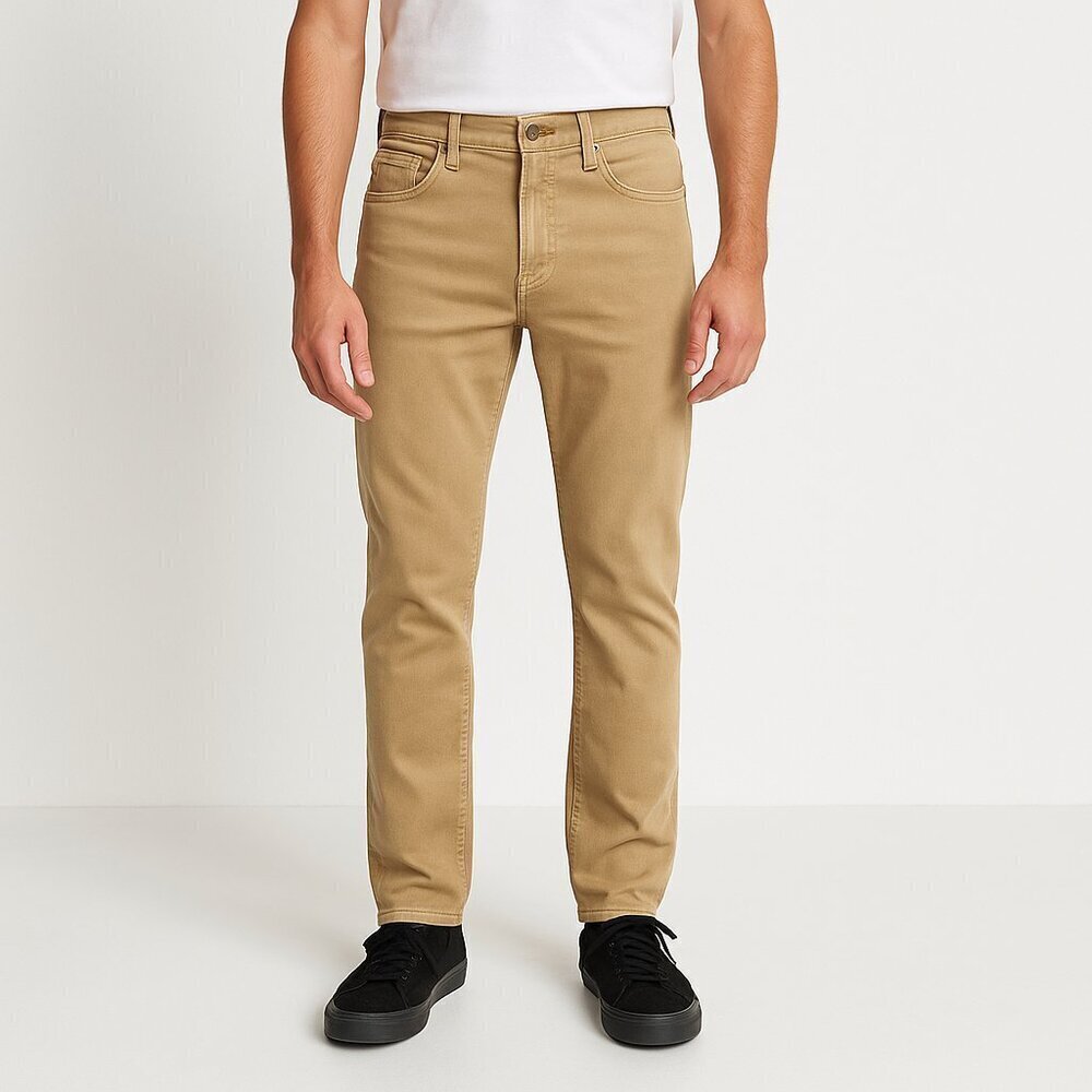 Adriano Goldschmied men’s slim jeans stretch twill modern cut tan 34x33